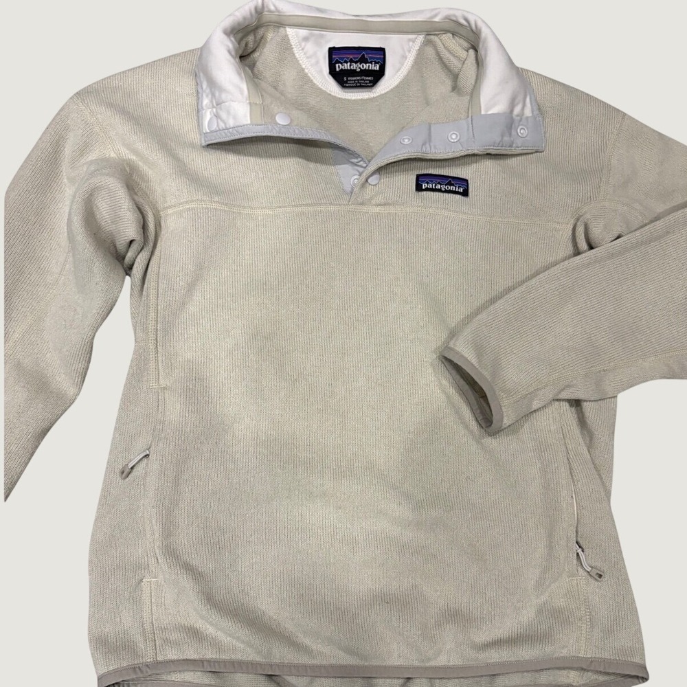 Patagonia woman's small Better Sweater 1/4 Snap Fleece Pullover Cream Oatmeal
